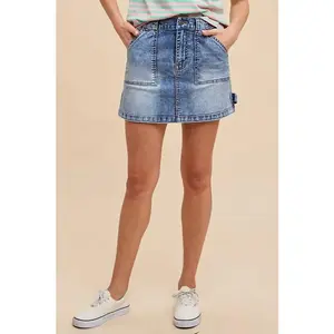 Annie Wear Cargo Denim Mini Skirt