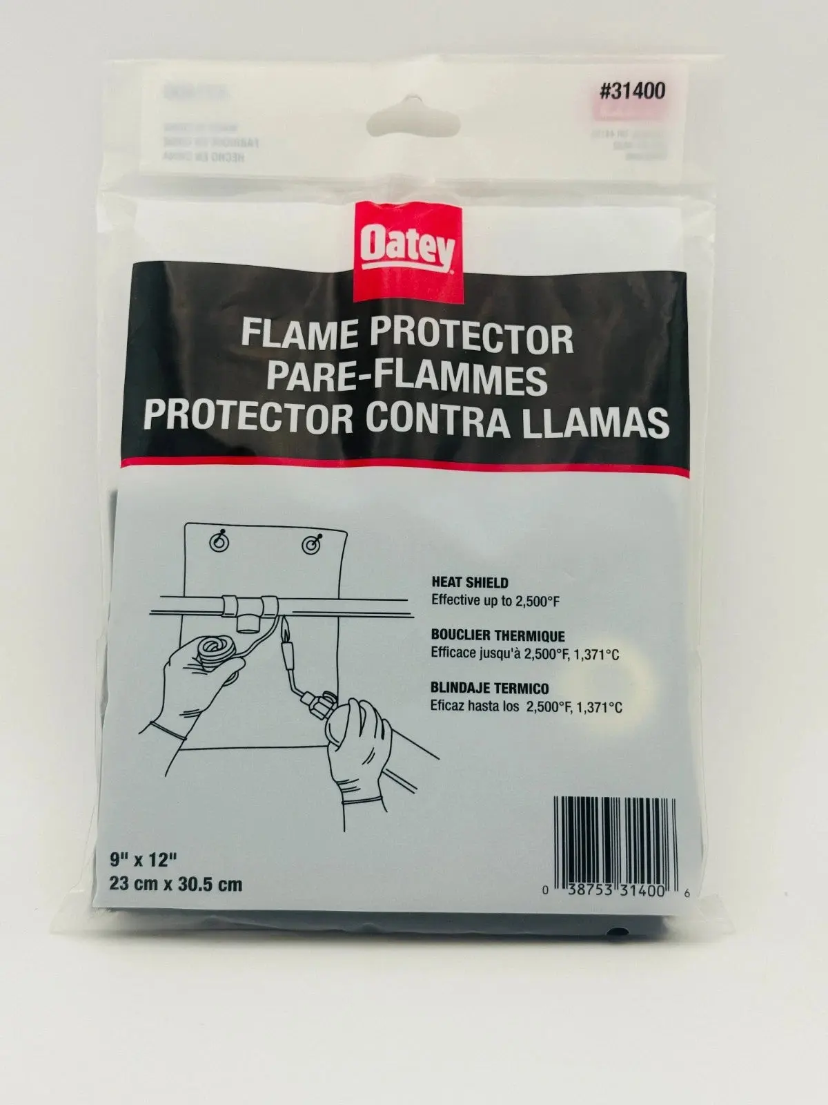 Oatey 9" x 12" Flame Protector Heat Shield up to 2,500 Degree Fahrenheit 31400