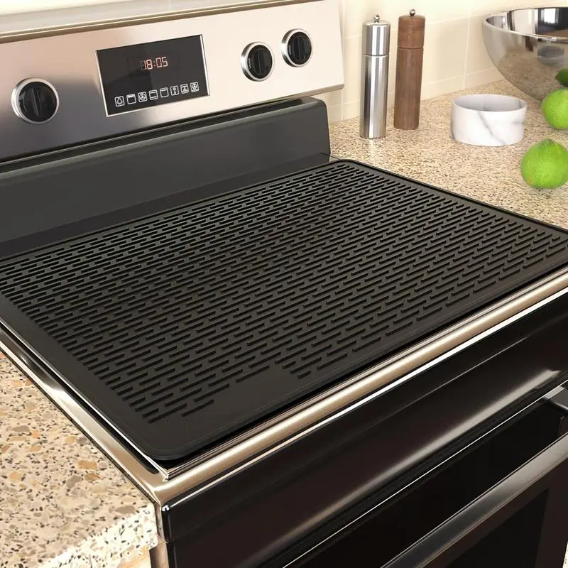 Silicone Electric Stove Top Cover Mat– Non-Slip Protector, Heat Resistant Glass Cooktop Cover, Flat RV Range Stovetop Protector, Extra Large Silicone Dish Drying Mat, Kitchen Accessories, Kitchen Appliances