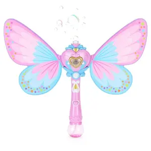 Butterfly Bubble Blower Machine Toy, 1 Set with 2 Refillable Bubble Liquid, Fun Outdoor Toy for Kids