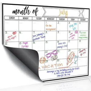 Monthly Magnetic Fridge Calendar 14.4"x11.4" Large Whiteboard Calendar, Strong Magnetic Backing & Smooth Dry Erase Surface, Reusable Kitchen Calendar for Meal Planning, Family Planners, Reminders, To-Do Lists, Notes, Appointments