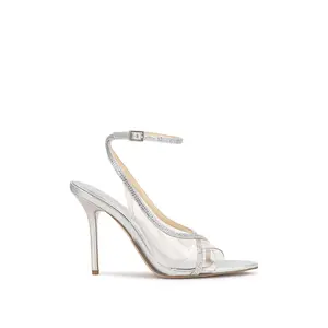 Novina Pump in Silver - Women's Sandal for Summer Comfort with Buckle and Weight Considerations