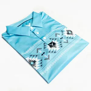 Verxil Light Blue Aztec Polo Shirt - Stylish & Comfortable