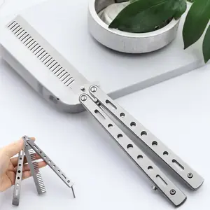 Foldable Hair Styling Comb, 1 Count Portable Anti-static Travel Hair Comb, Stainless Steel Comb, Durable Hair Comb, Hair Styling Tool for Barber Training Tool Set