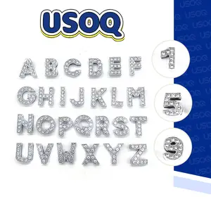 USOQ A-Z 0-9 10mm Accented Letter Sandal Charms boot accessory shoe decoration decorative Elegant Footwear