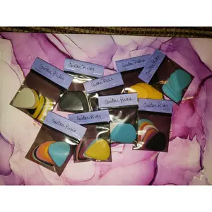 Guitar Picks (MFA) - Assorted Colors in Clear Plastic Packaging Round Square