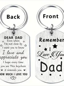 Engraved Personalized stainless steel keychain - double-sided military dog tag design, perfect gift for Mother's Day, Father's Day and birthdays, suitable for women to give to parents and grandparents