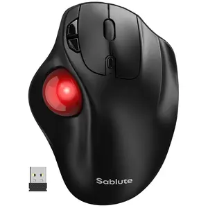 SABLUTE MAM2 Wireless Trackball Mouse 5-Level DPI Ergonomic Design 2.4G USB Bluetooth 500mAh Battery for PC Laptop Mac Windows