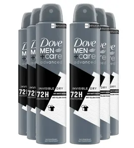 Dove Men Care Deodorant Aerosol Invisible Dry 72h Protection Anti-Irritation Anti-White Marks 150ml 6-Pack Alcohol-Free for Sensitive Skin Daily Use