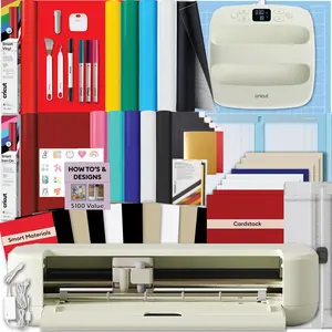 Cricut Explore 5 Crafting Bundle with EasyPress 9x9, Smart Vinyl & Iron-On, Pens and Card Set