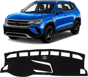 KUST Car Dash Cover for Volkswagen VW Taos (S SE SEL) 2022 2023 2024 (Not fits for 2025 Taos) Polyester Non-Slip Interior Accessories for VW Taos Custom Fit Dashboard Mat Sunshade No Glare Black