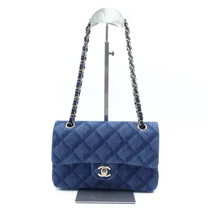 Pre-owned CHANEL Denim Shoulder Bags CF Small Blue SHoulder Bag T10383012