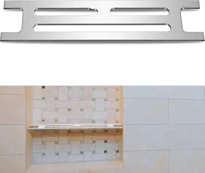 1 Pcs 316 Stainless Steel Shower Niche Shelf Insert - 3mm Ultra-Thin Brushed Metal Divider for 12" Prefabricated Niches, Marine Grade Floating Shelf for Bathroom Tile Remodel & Storage