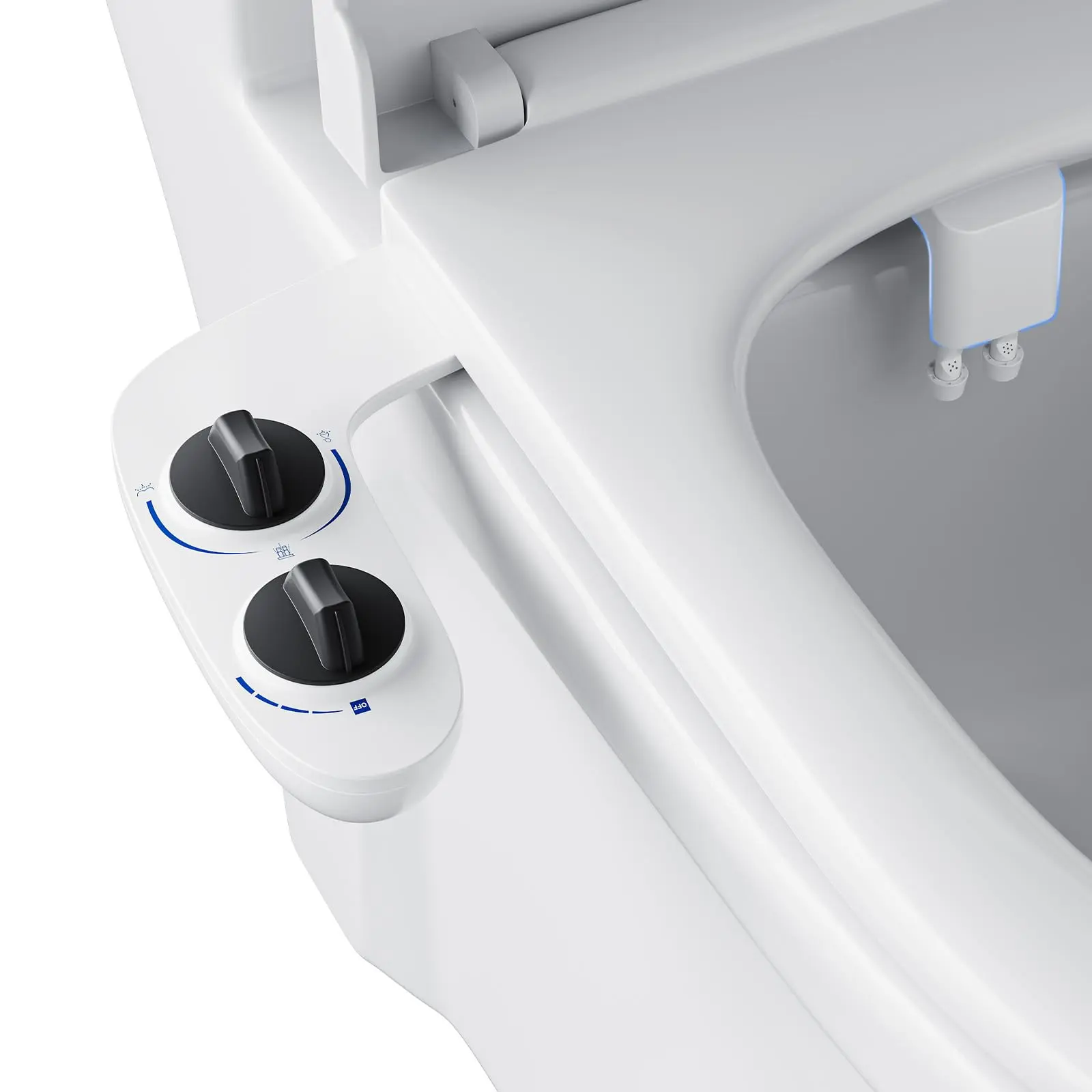 Garvee Dual Nozzle Non-Electric Bidet Attachment for Toilet Seat with Self-Cleaning Cold Water Sprayer, Adjustable Pressure, Feminine & Rear Wash, Easy Installation, Hygienic Bathroom Accessory in Rose Gold