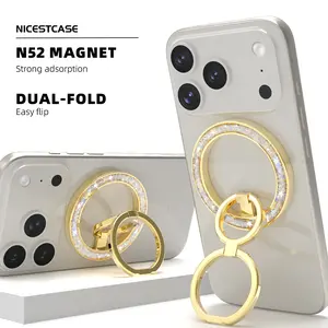 NICESTCASE Custom Magnetic iPhone Ring Stand · Fluffy Glitter & Acrylic Fiber Magnetic Mount · Anti-Yellowing & Durable, Compatible with iPhone