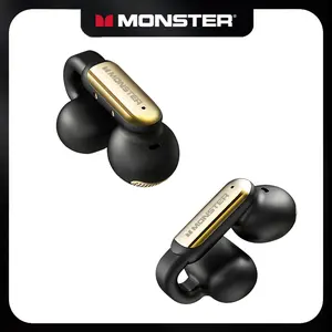 Monster Clip-On Open Ear Wireless Earbuds Bluetooth 5.4 Headphones with ENC Noise Cancelling Mic Ultra-Light Secure Fit for Sports Running Workouts Hi-Fi Stereo Sound 100H Playtime Fast Charging Halloween Gifts for Men and Women