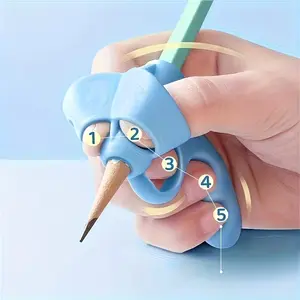 2-Pack Pen Grip Corrector, Writing Posture Aid Tool, Soft Rubber Pencil Holder, Handwriting Correction Assistant