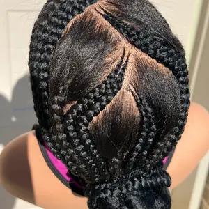 Cornrow braided full lace black glueless summer wig