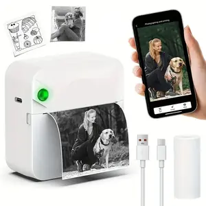 Portable Mini Printer, Wireless Sticker Printer, Wireless Thermal Printer for Notes Diary Receipts and DIY Crafts, Ideal for Travel and Home Use