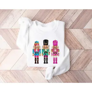 Nutcracker Sweatshirt, Christmas Nutcracker Shirt, Christmas Gift, Faux Sequin Shirt, Womens Christmas, Holiday Sweaters, Crewneck