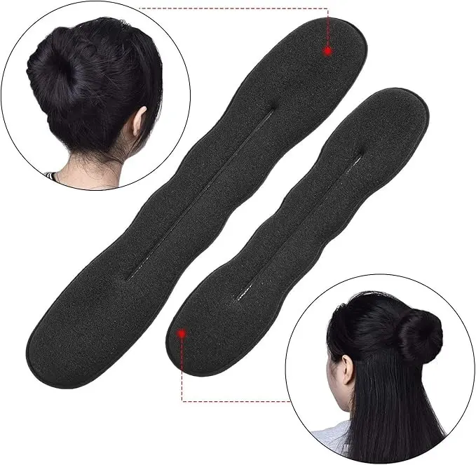 Hairstyling curler, set includes 2 pieces (one large and one small) sponge twist hair styling tools, DIY hair accessories and ponytail curlers, making it easy to create hairstyles without heating, pure physical styling tools.