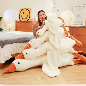 Huge White Goose and Duck Plush Toy Stuffed animals Lifelike Big Wings Hug Massage Throw Pillow Boyfriend Cushion for Girl