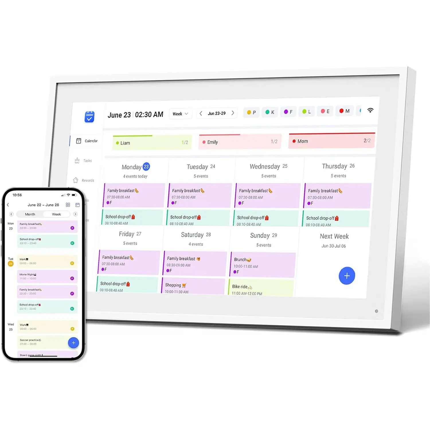 10.1 Inch Digital Calendar, Meal Planner, Duty Chart, to Do List,HD Smart Touch Screen Home Interactive Smart Electron Calender - Built-in Digital Photo Frame Function (white, 10.1), #SummerWins, #DealsForYouDays summerwins