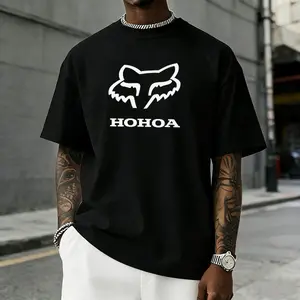 Men’s graphic T-shirt with fox logo and “HOHOA” print, made from a soft cotton blend—perfect for streetwear enthusiasts, fans of minimalist styles, and casual everyday outfits.