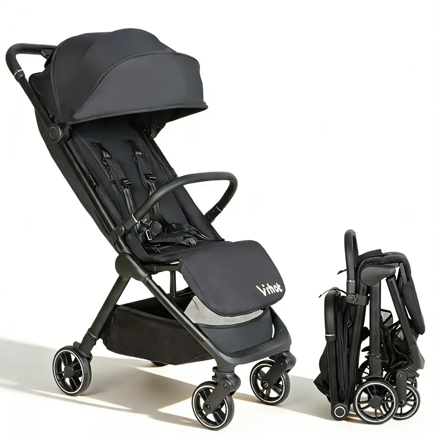Gravity Folding Baby Stroller, Protable Travel Toddle Stroller with Adjustable Backrest, UV Protected & One-Hand Automatic Folding, Can Be Taken On A Plane, Suitable For Travel