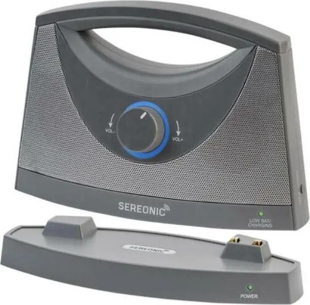 Serene Innovations SRN-BT-200-GY Wireless TV Speaker - Light Grey, Digital Audio Receiver with Adapter and Cable