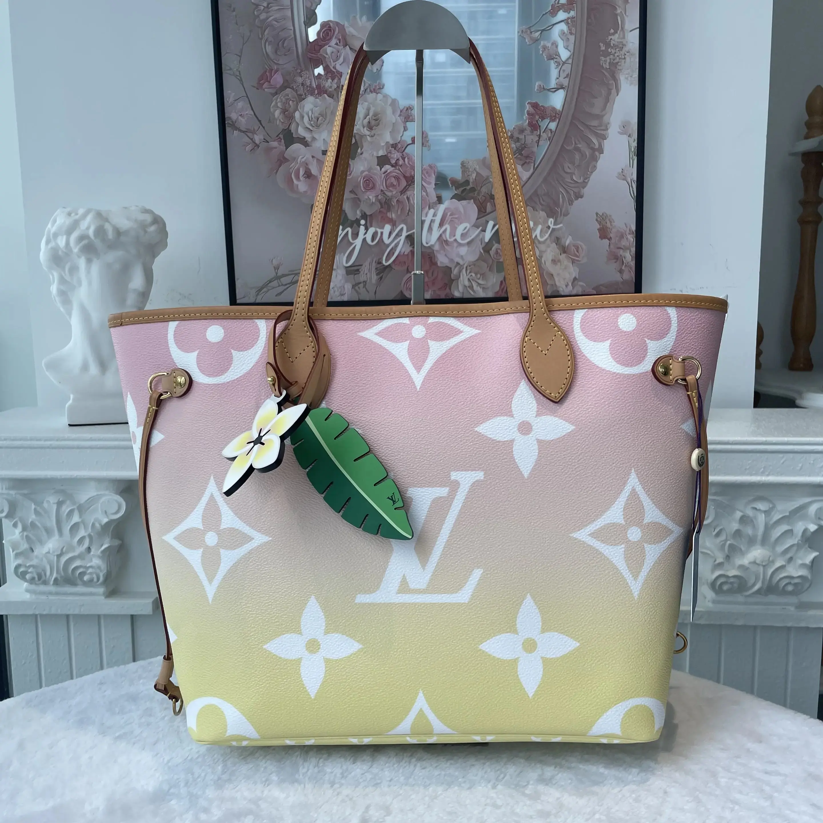 Pre-owned Louis Vuitton Canvas Tote bags BJ 2110MC050105 Neverfull MM By The Pool Tote Bag
