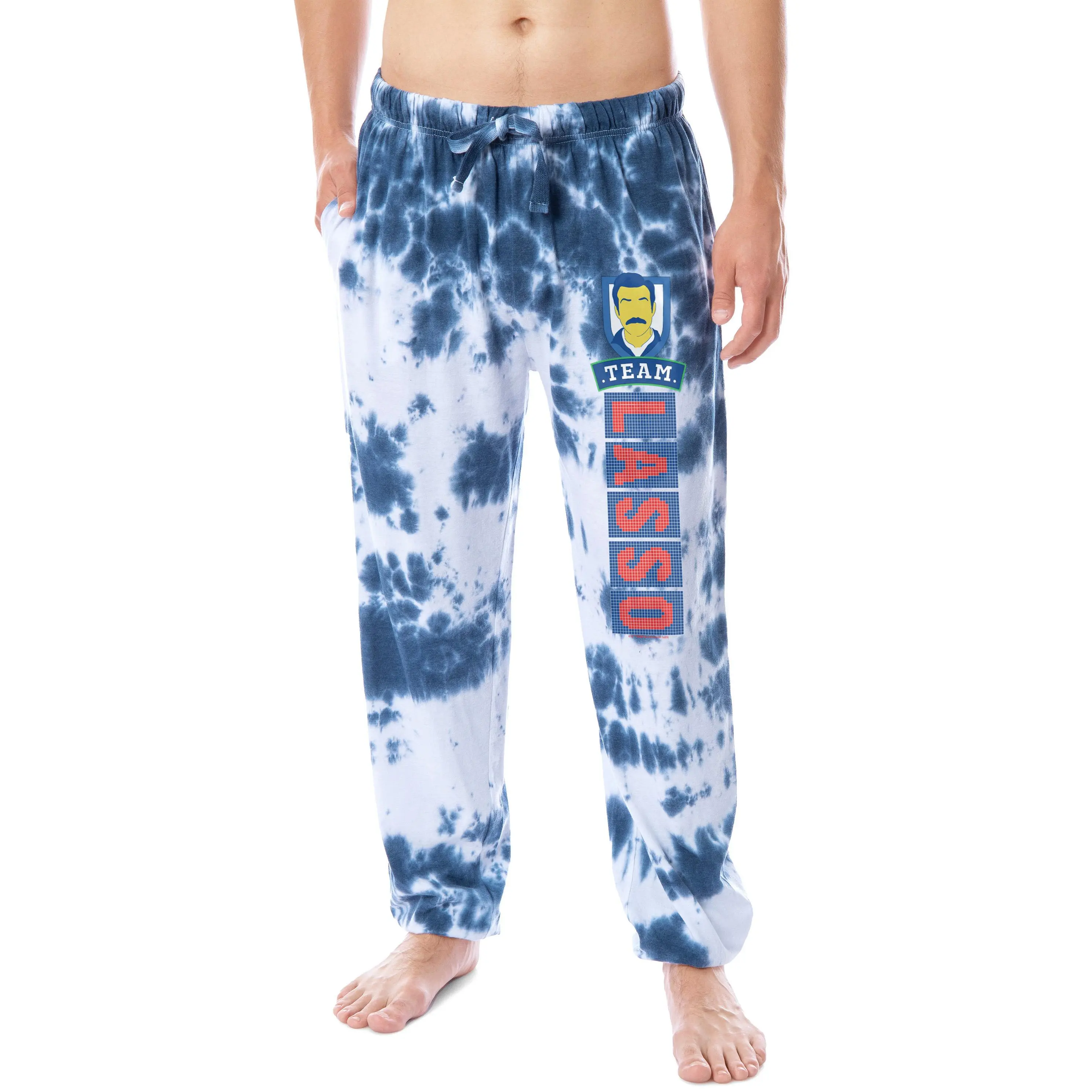 Ted Lasso Mens' TV Series Show Team Lasso Tie-Dye Sleep Jogger Pajama Pants For Adults, Football, Casual, Plush, Pajama Set, Nightwear, Fabric