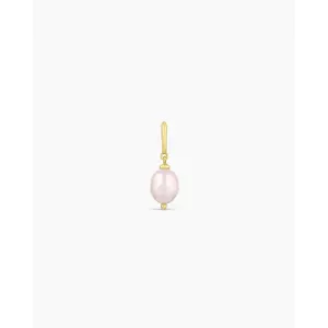gorjana – Pink Pearl Parker Charm – Gold Plated Charm with Freshwater Pearl – Feminine Jewelry Accent – Elegant & Easy to Wear
