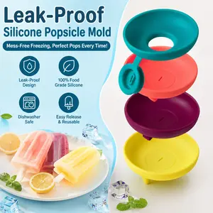 8-Count Leakproof Silicone Ice Pop Drip Catcher Holders, Kitchen Utensils Popsicle & Ice Cream Holder with 2 Portable Travel Cases, Reusable Toddler Summer Snack Accessory, Dishwasher Safe