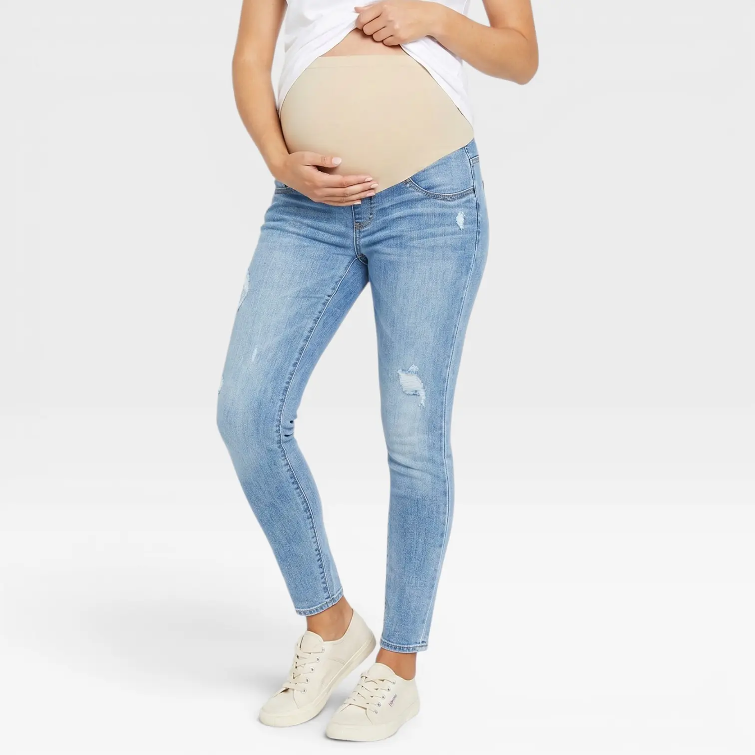 Indigo Blue Sustainable Secret Fit Over the Belly Skinny Leg Maternity Jeans Indigo Blue Sustainable Secret Fit Over the Belly Skinny Leg Maternity Jeans