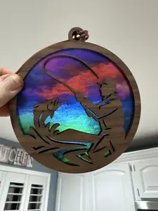 Fly Fishing Suncatcher for Sunny Window
