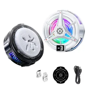 Icy Phone Cooler, Magnetic Cell Phone Cooler for Gaming, Portable Phone Cooling Fan with RGB Light, Phone Radiator for iPhone Magnetic Series/Android/Tablet/iPad, Max 15W, USB