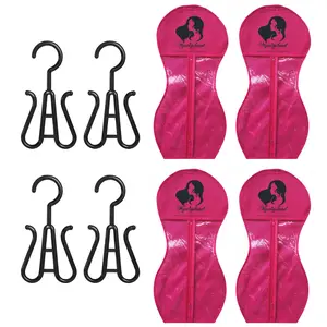 4 sets hourglass Wig Storage Bags with Hangers for Protecting and Styling Wigs & Extensions