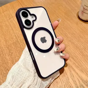 Transparent Magnetic Wireless Charging TPU Case,Minimal Shockproof Design with Raised Edges for Camera Lens. Compatible with iPhone 17/16/15/14/13/12/11 Pro, Pro Max & Plus Air. Anti-Drop, Durable&Comfortable Grip, Unisex Fit Shell,Phone Cover,Protective