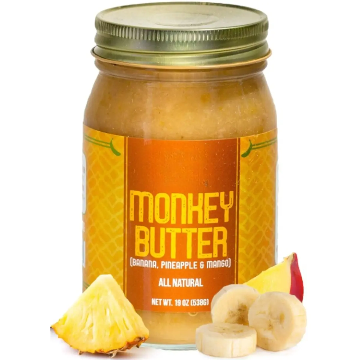 Monkey Butter - Tropical Fruit Butter Spread - 19 Oz | Handcrafted Small Batch - No Preservatives - Tropical Banana Flavor for Toast, Waffles & Crepes