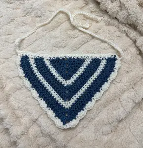 Crochet Bandana Blue/White