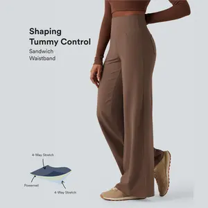 Halara DayStretch High Waisted Tummy Control Wide Leg Yoga Pants with Pockets