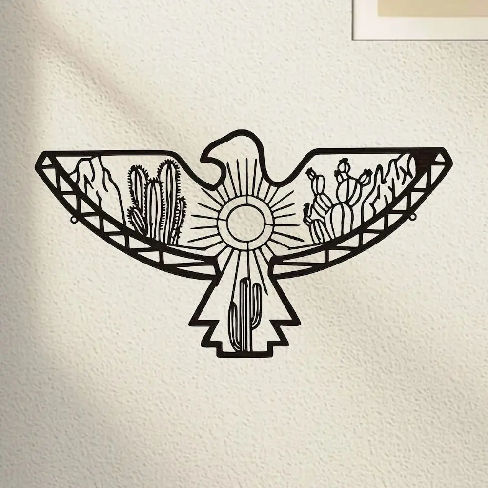 Eagle Southwest Metal Wall Art - Outdoor Decorative Metal Décor, Modern Artistic Wall Art for Stylish Indoor and Outdoor Spaces Decoration