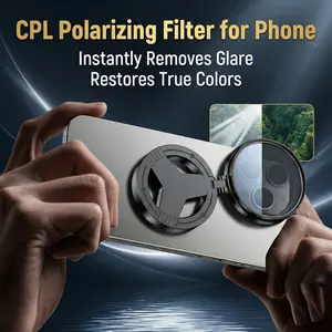 Magnetic Phone Polarizer Cpl for iPhone and All Phones, Anti-Reflection Polarizing Filter, Optical Coating HD Photography Lens