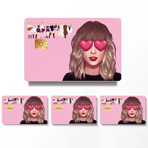 Singer Pattern Credit Card Skin Sticker, 4 Counts/set Ultra-thin Waterproof & Scratch Resistant Credit Card Skin Sticker, Personalized Bank Card Decorative Sticker, Decal Custom Sticker, Includes Sticker