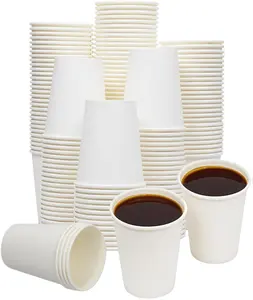 Paper Cups, 100 Pack 8 Oz Disposable Cups, Disposable Coffee Cups 8 Oz, Hot Cups Tea Cups Water Cups for Home Office Travel Party
