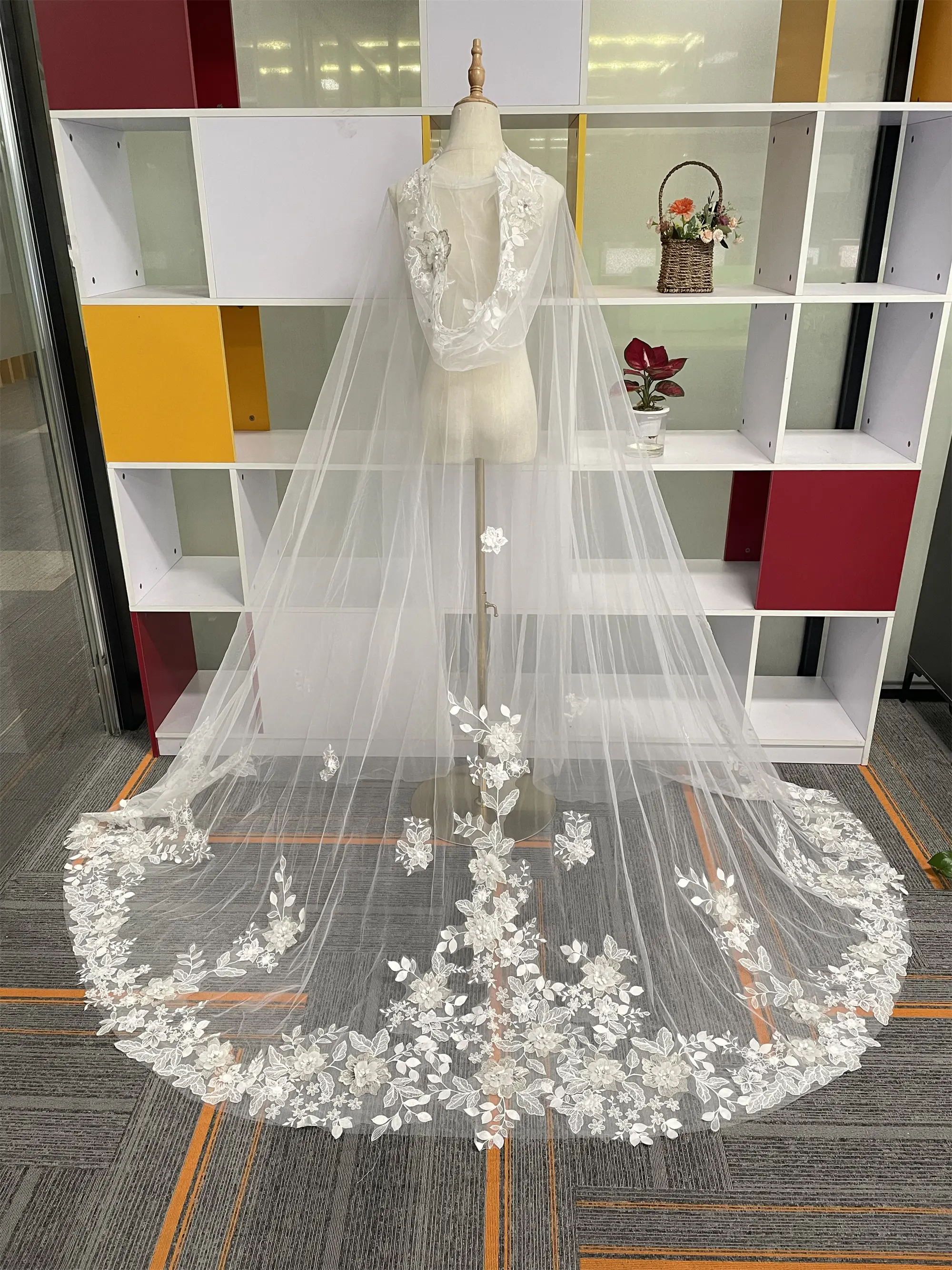 Floral Wedding Cape, Hooded Bridal Cape, With Bead Embellishments, Fairy Wedding Cape, Wedding Dress Cloak, Custom Wedding Cape