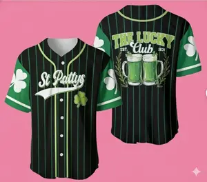 Personalized Name St Patrick's Day Baseball Jersey, Patrick's Day Baseball Jersey, Lucky Charm Jersey, Irish Lucky Shirt