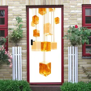 2pcs Modern Simple Crystal Cube Wall Stickers Living Room Entrance Bedroom Background Wall Decoration Self Adhesive Wallpaper Creative Geometric Acrylic Home Stickers Nordic Style Removable Waterproof Wal