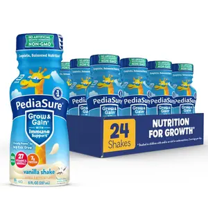 PediaSure Grow & Gain Dietary Supplement with Immune Support, 27 Vitamins & Minerals, 7g Protein, Non-GMO, Gluten-Free Chocolate Kids’ Meal Replacement Drink, 8-fl-oz Bottle, Pack of 24
